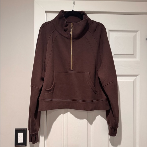 lululemon athletica Jackets & Blazers - Auth.✅ RARE Lululemon Funnel Neck 1/4 Zip in “Espresso”  Scuba Size XL/XXL🤎